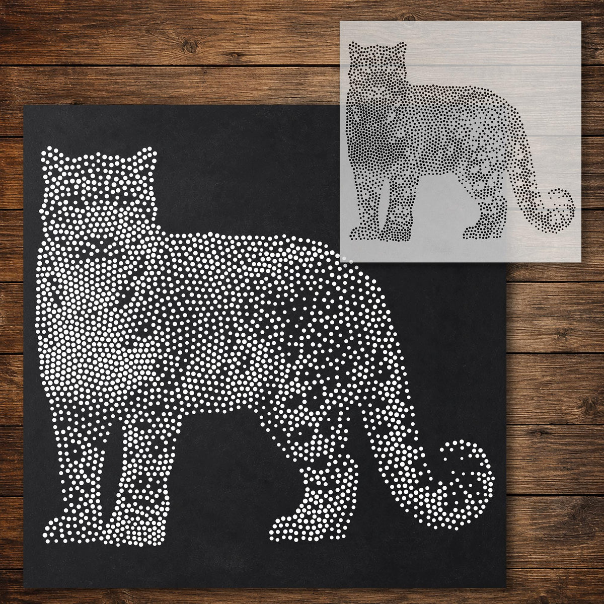 Snow Leopard reusable Mylar stencil