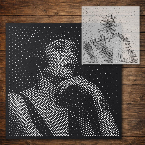 Art Deco Lady Portrait reusable Mylar stencil