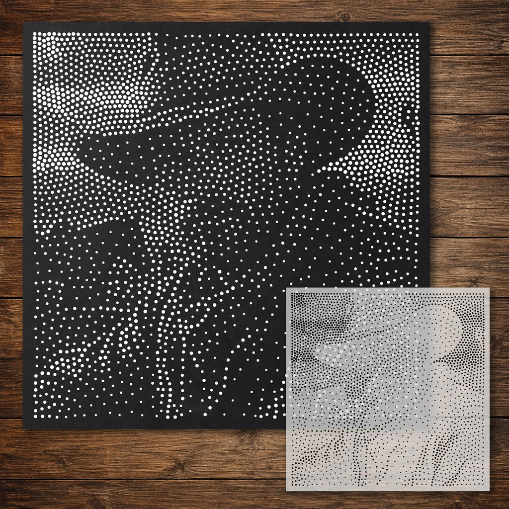 Cowboy Portrait reusable Mylar stencil