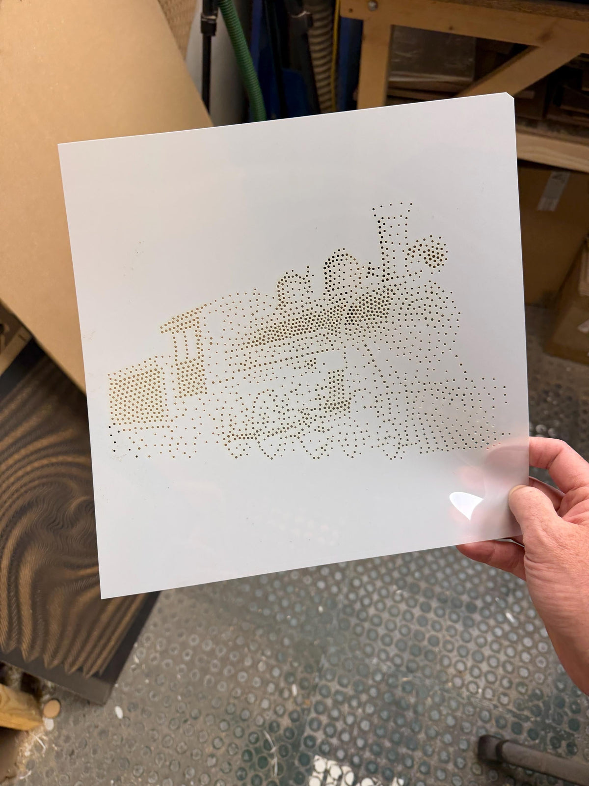 Steam Locomotive Train reusable Mylar stencil