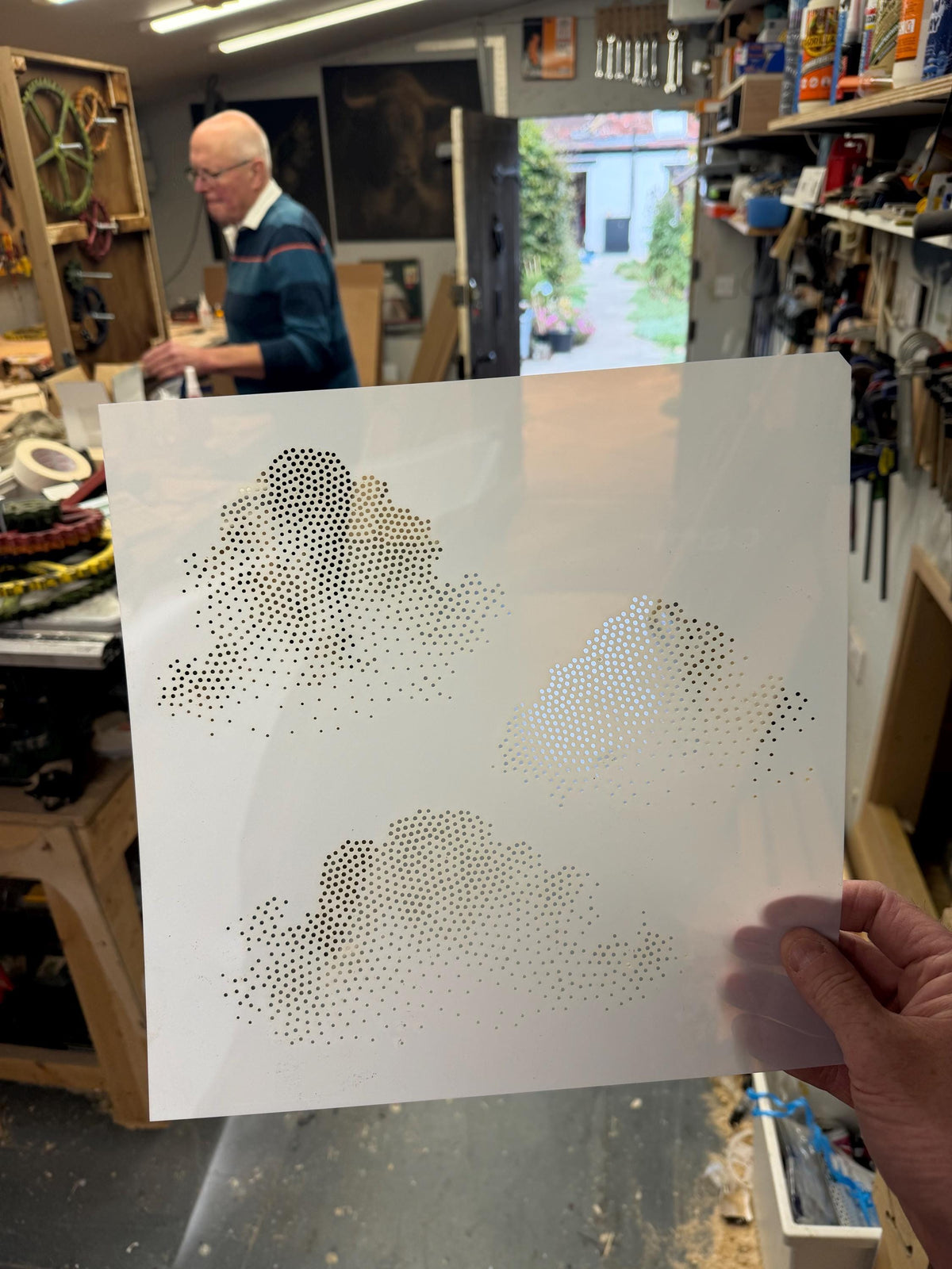 Clouds reusable Mylar stencil