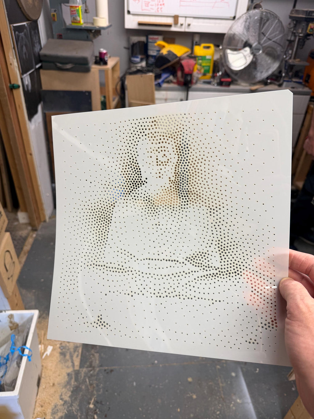 Buddha in Misty Meditation reusable Mylar stencil
