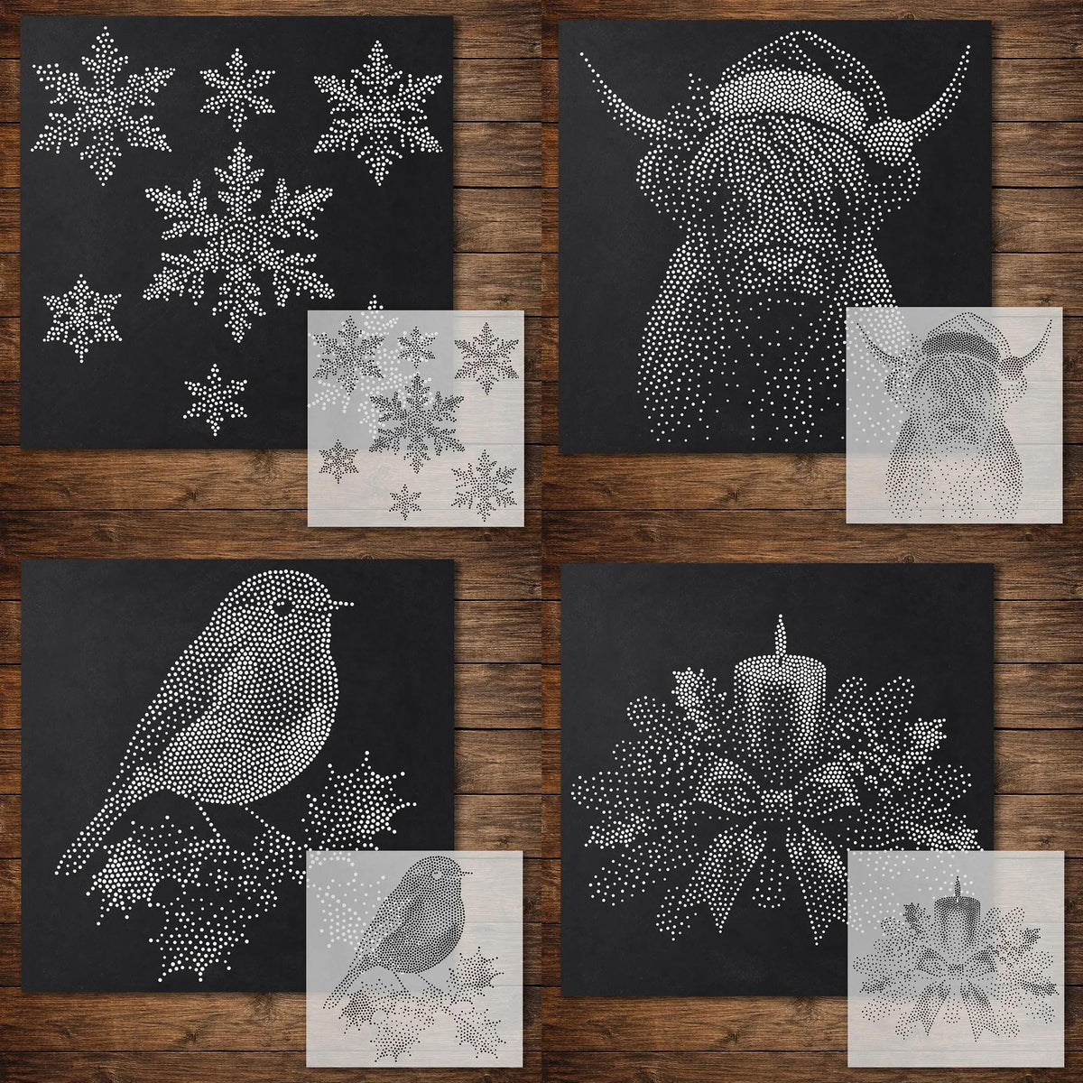 Christmas reusable Mylar stencil