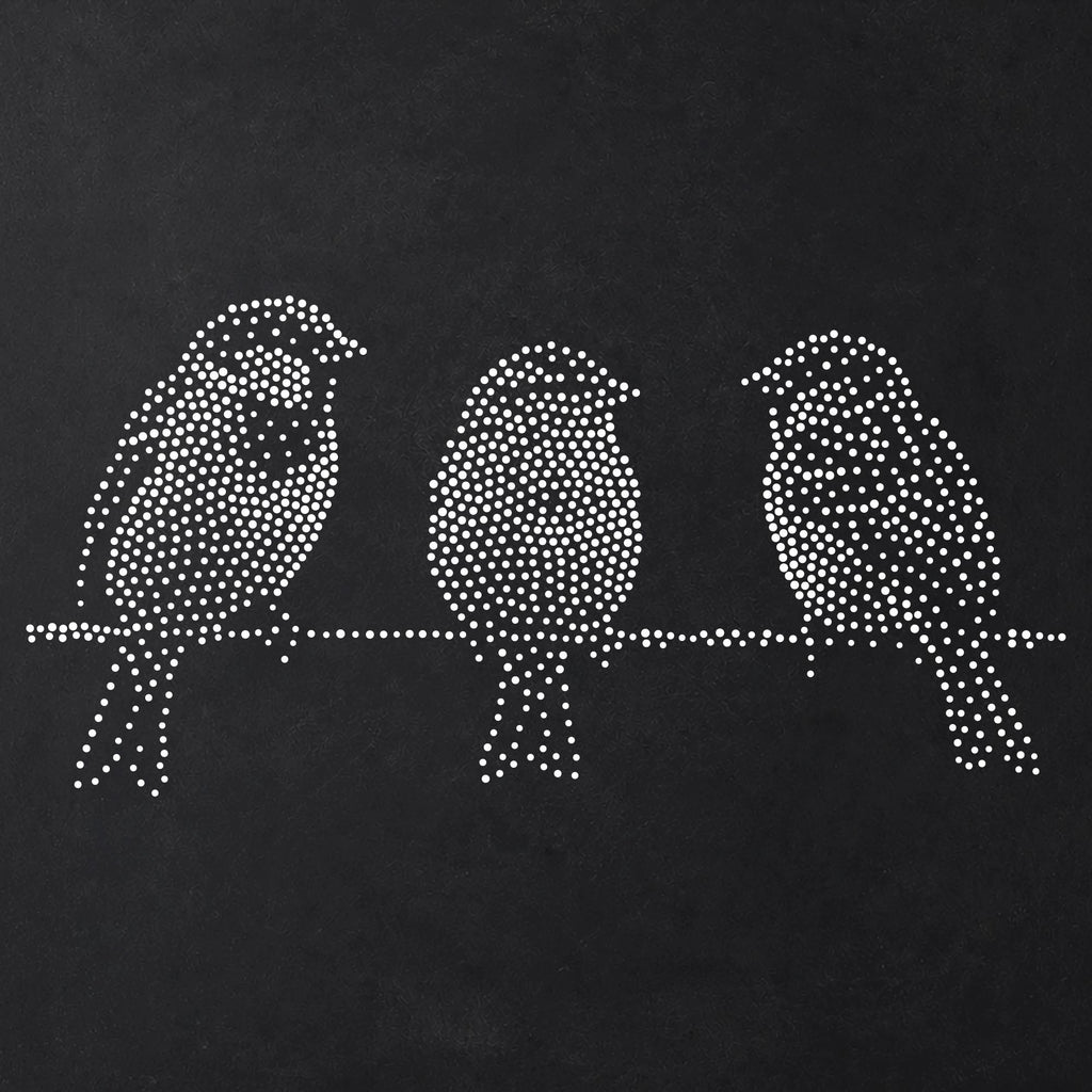 Sparrows on a Line reusable Mylar stencil