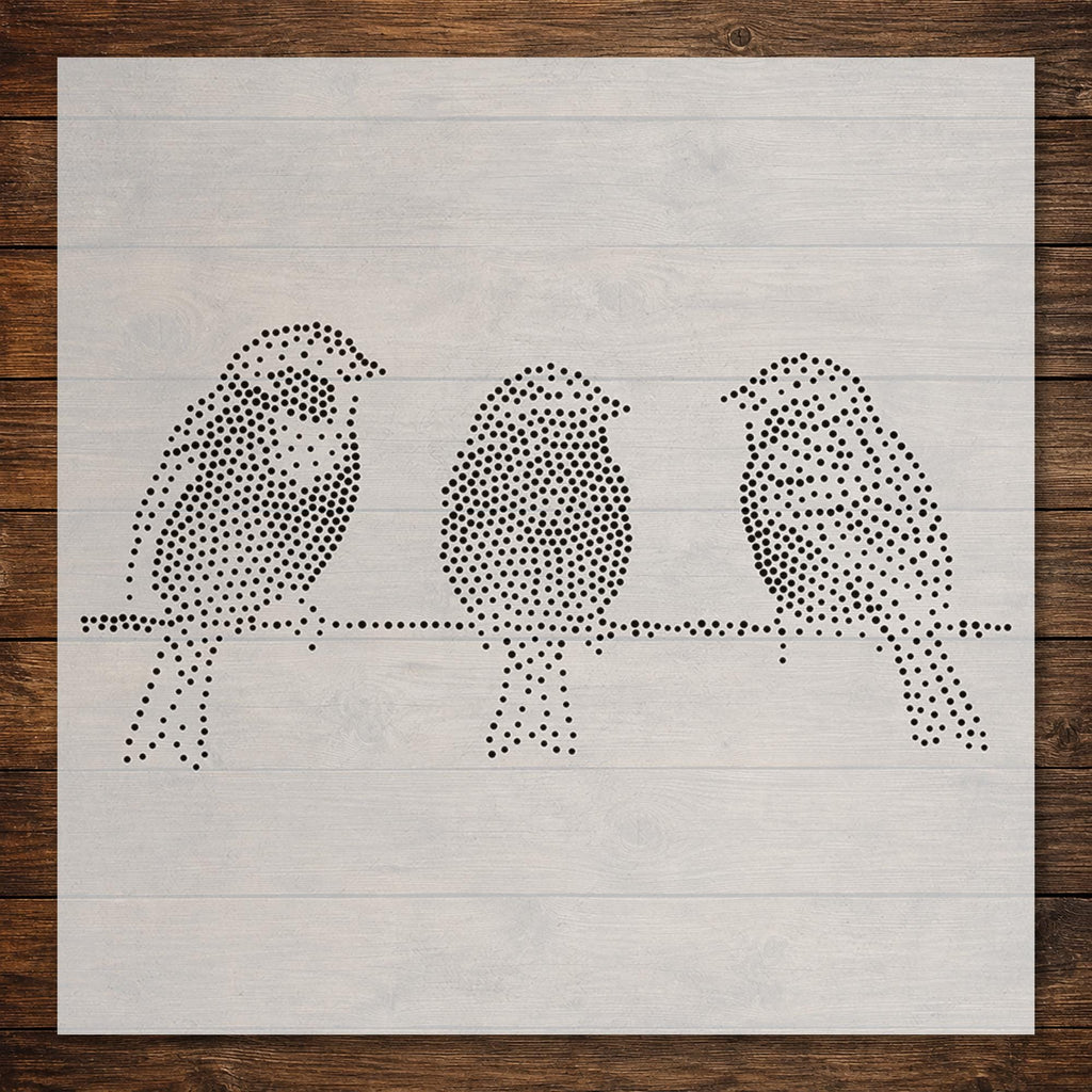 Sparrows on a Line reusable Mylar stencil