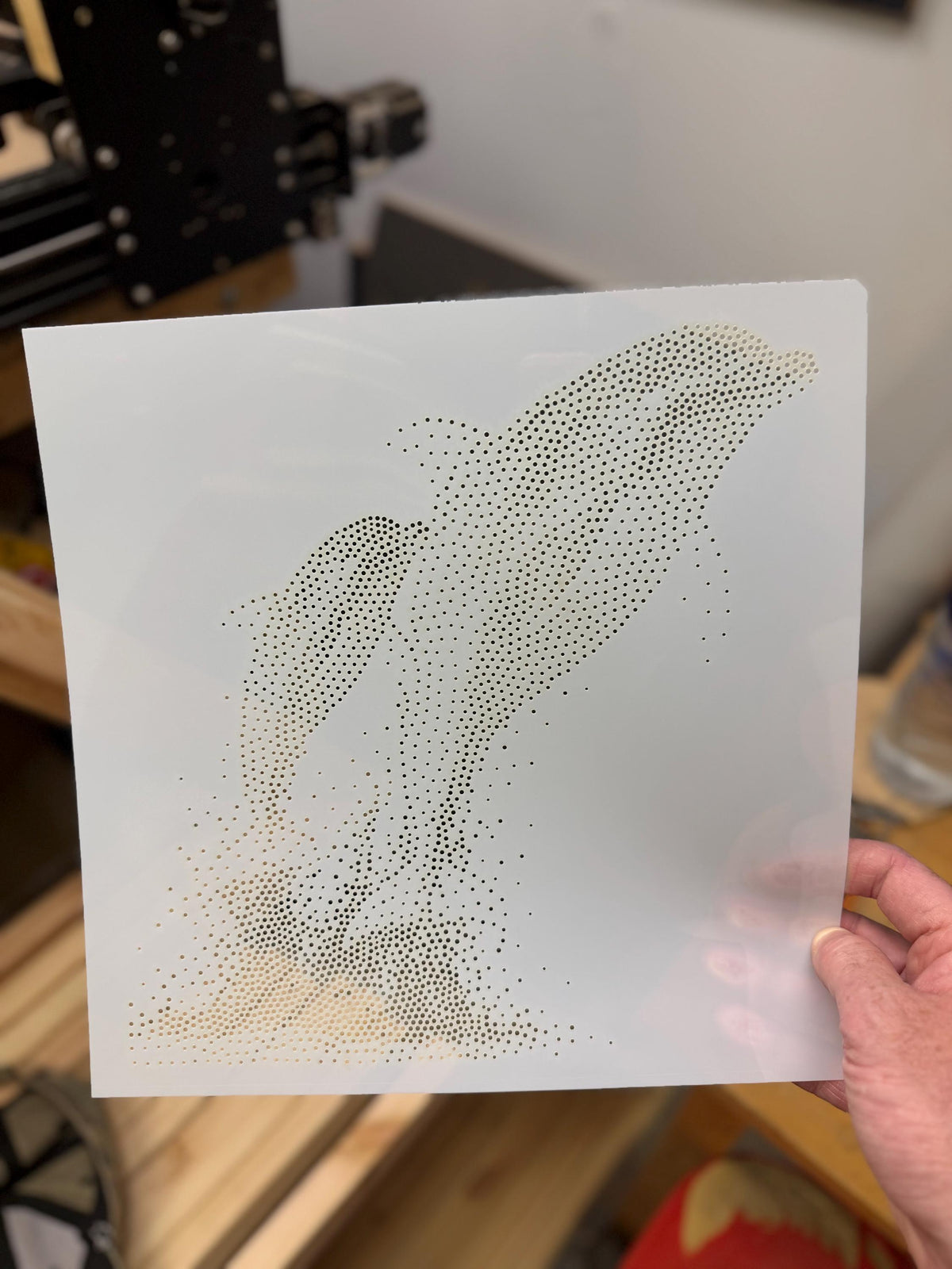 Dolphin with Calf reusable Mylar stencil