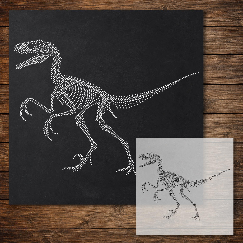 Velociraptor Dinosaur Skeleton reusable Mylar stencil