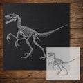 Velociraptor Dinosaur Skeleton reusable Mylar stencil