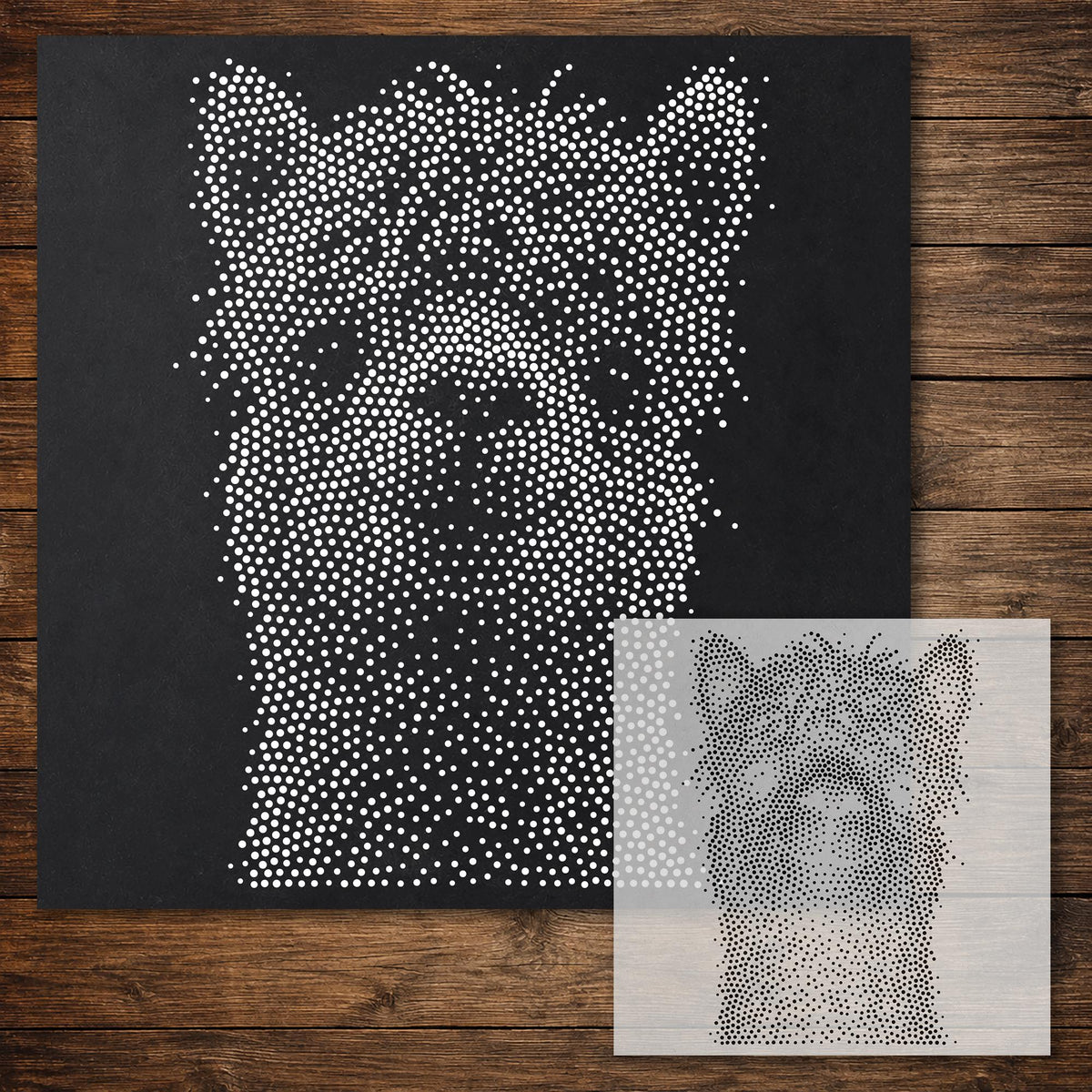 Alpaca Portrait reusable Mylar stencil