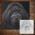 Orangutan Portrait reusable Mylar stencil