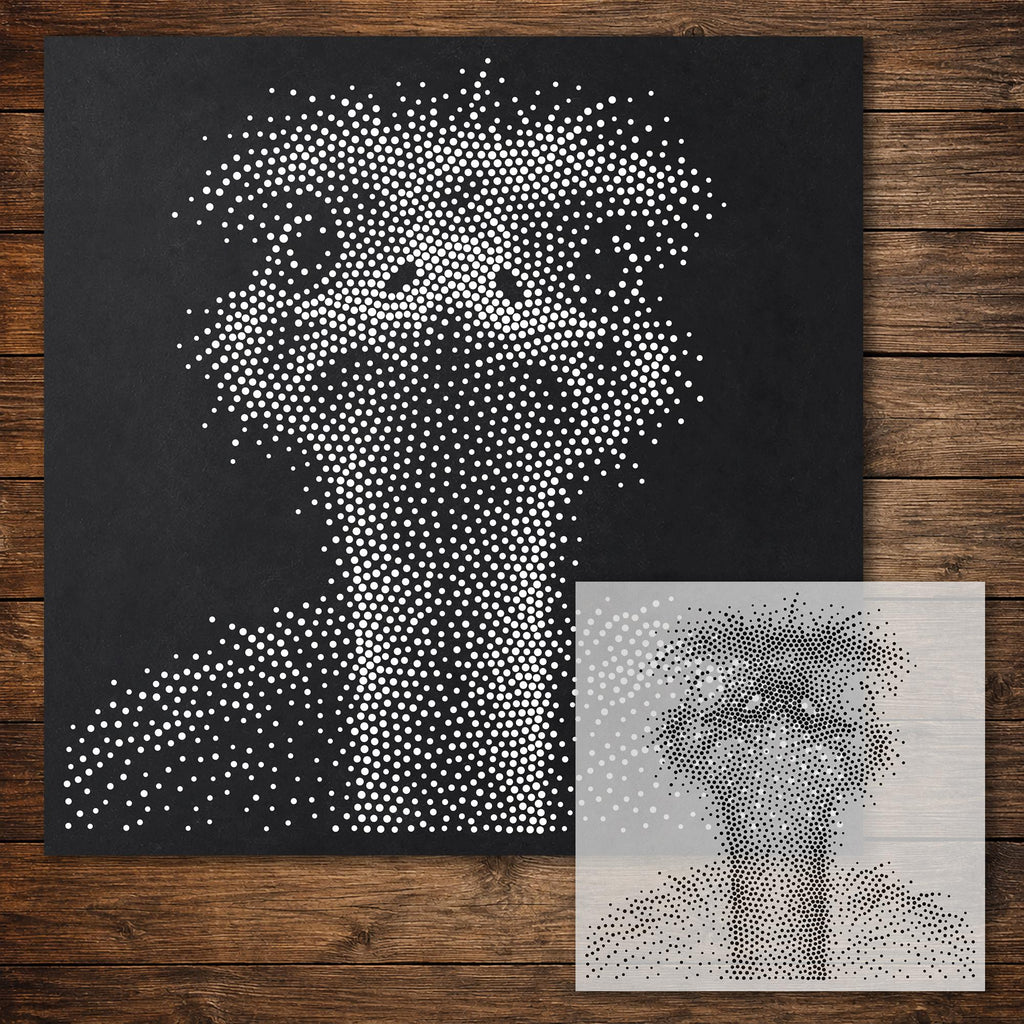 Ostrich Portrait reusable Mylar stencil