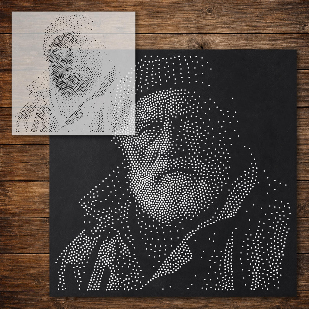 Old Fisherman Portrait reusable Mylar stencil