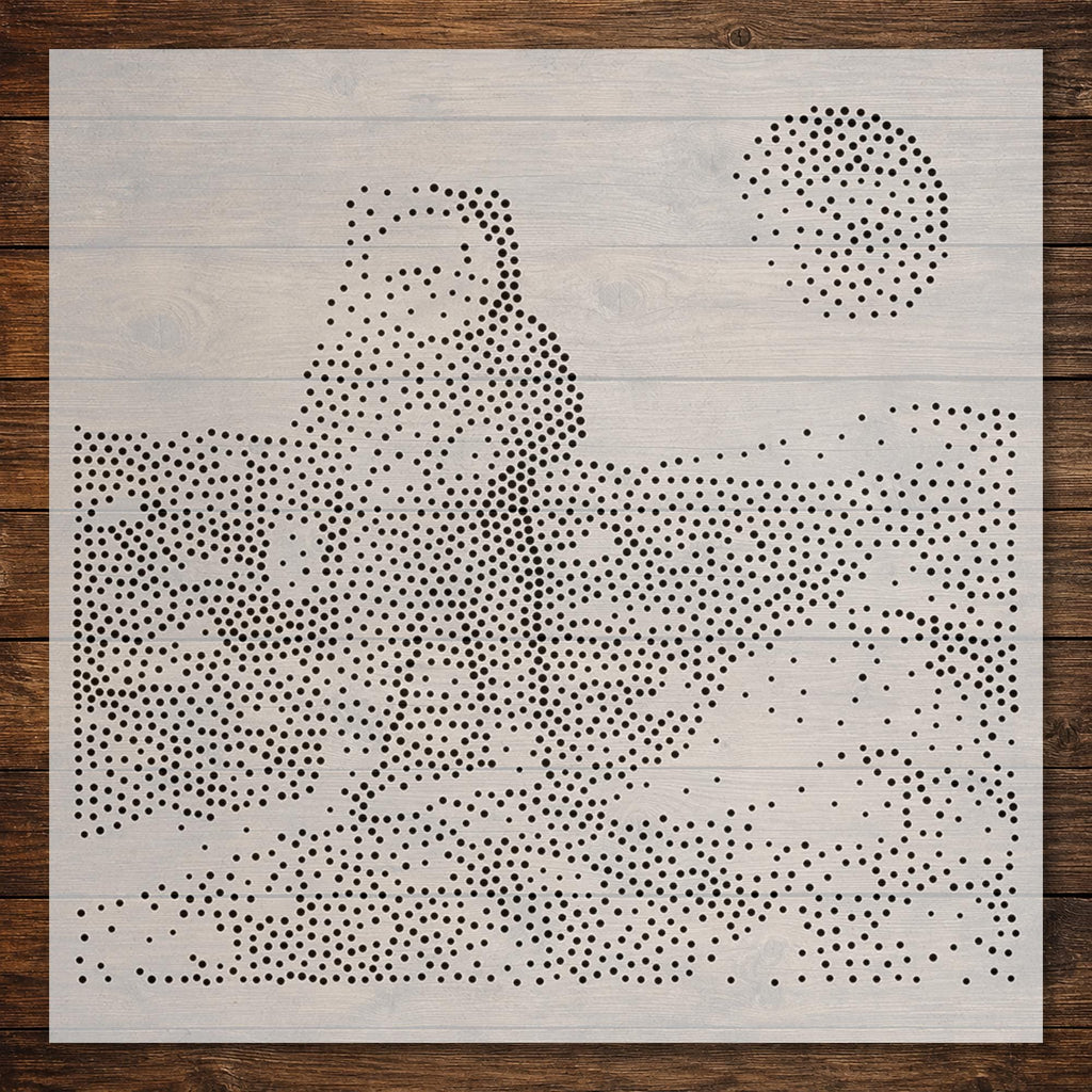 Man on Moon reusable Mylar stencil