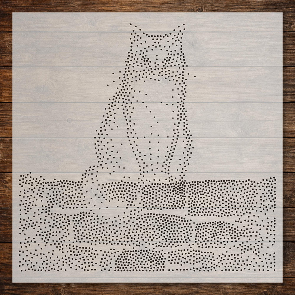 Black Cat on Wall reusable Mylar stencil