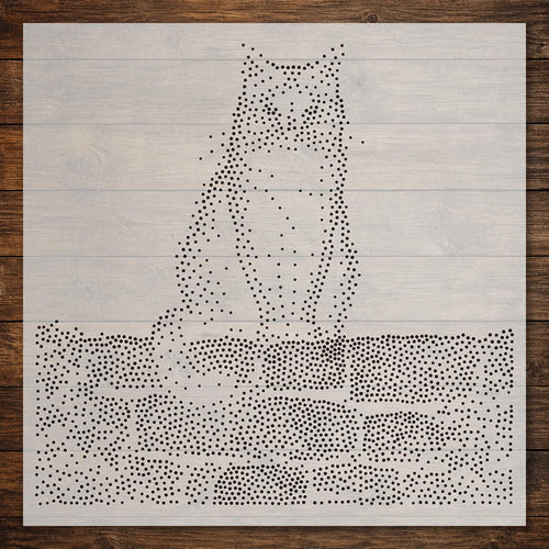 Black Cat on Wall reusable Mylar stencil