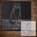 Black Cat on Wall reusable Mylar stencil