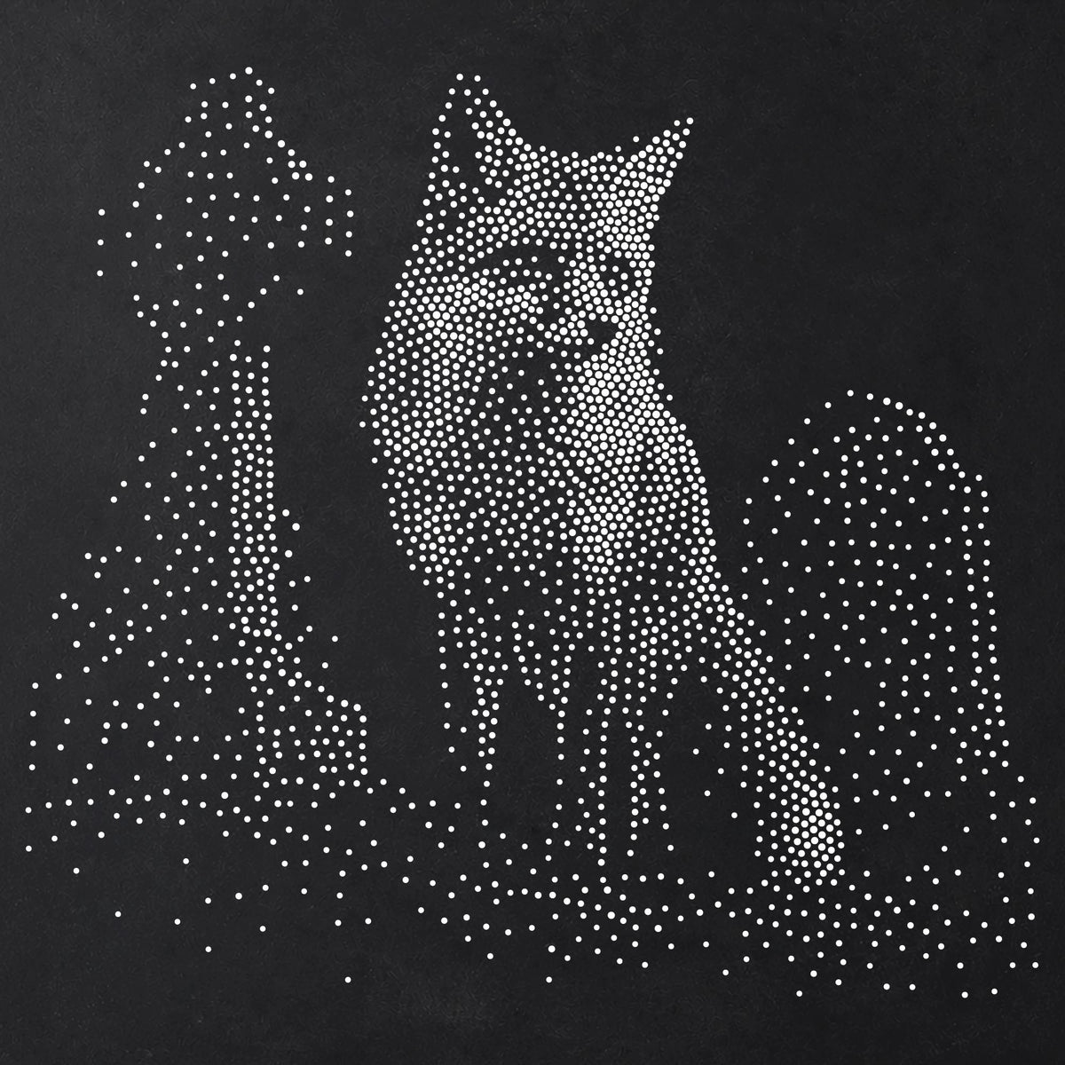 Fox in Graveyard reusable Mylar stencil
