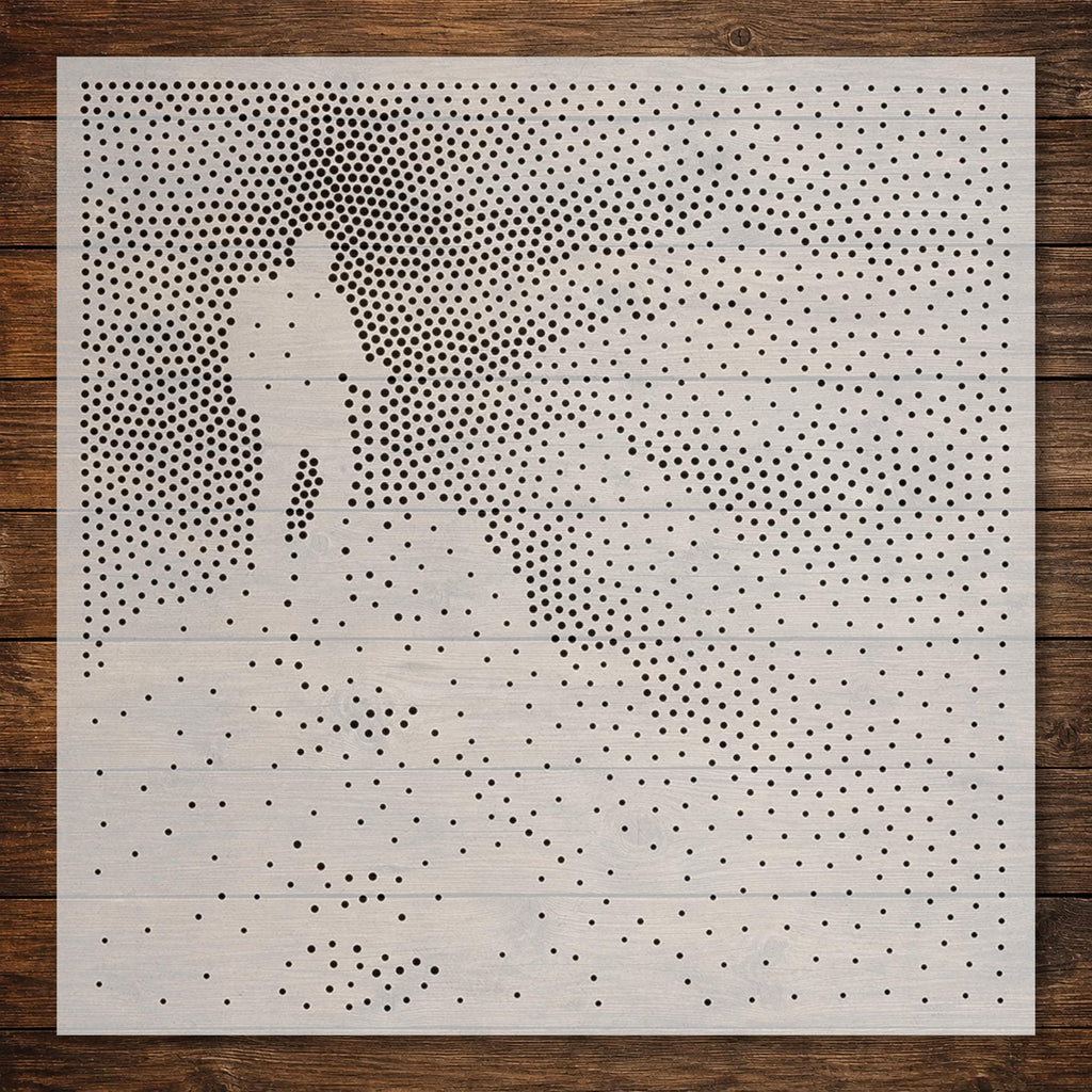 Hiker on Peak reusable Mylar stencil