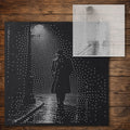 Noir Detective under Streetlamp reusable Mylar stencil