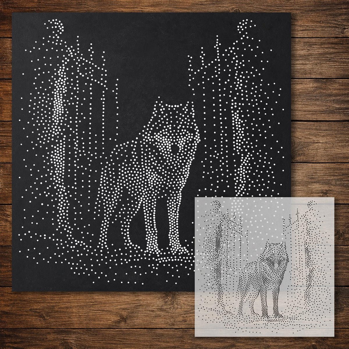 Wolf by Ruined Gates reusable Mylar stencil
