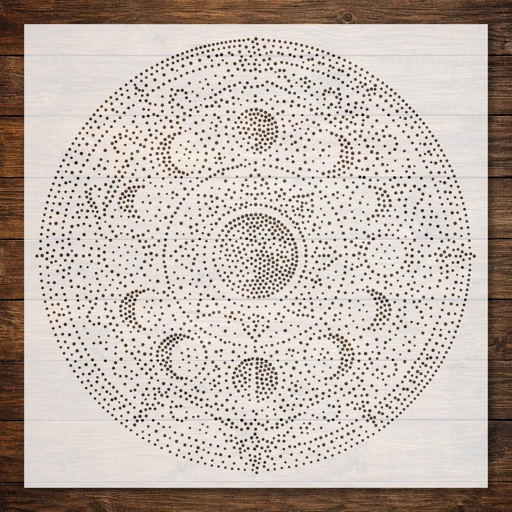 Moon Phases Mandala reusable Mylar stencil