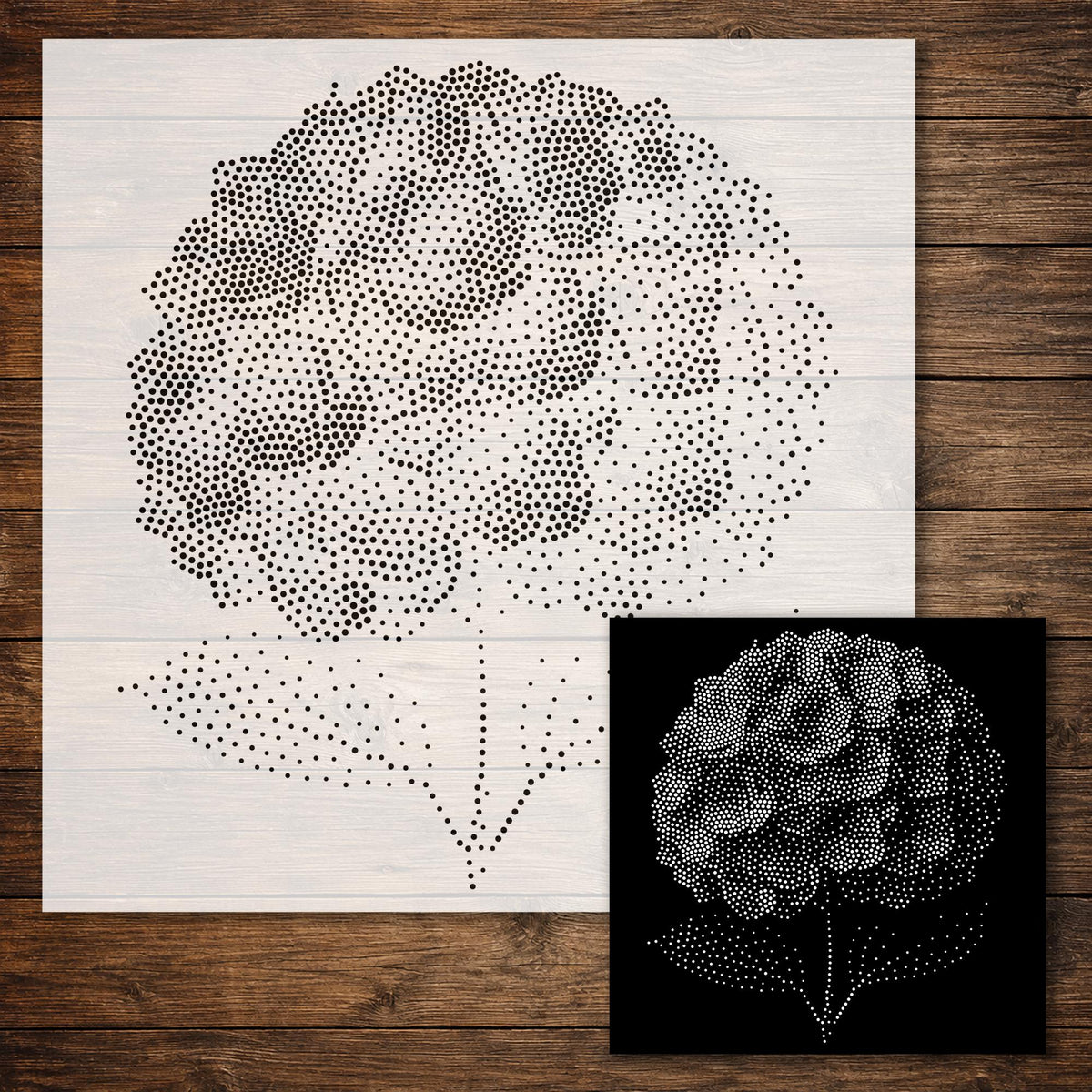 Hydrangea Flower reusable Mylar stencil