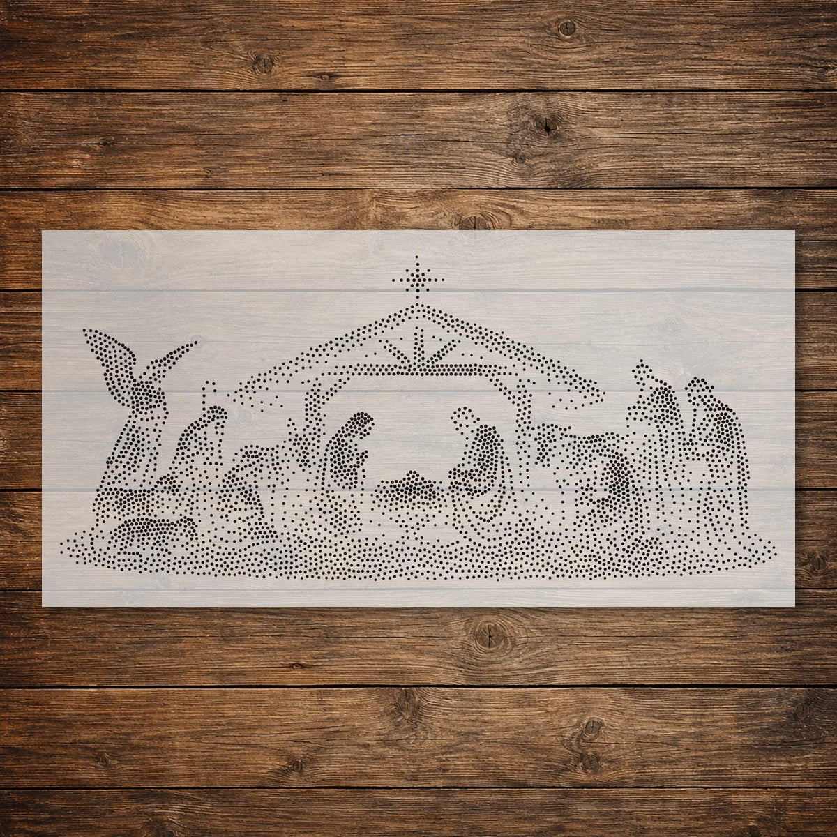Christmas Nativity Window Snow Spray reusable Mylar stencil