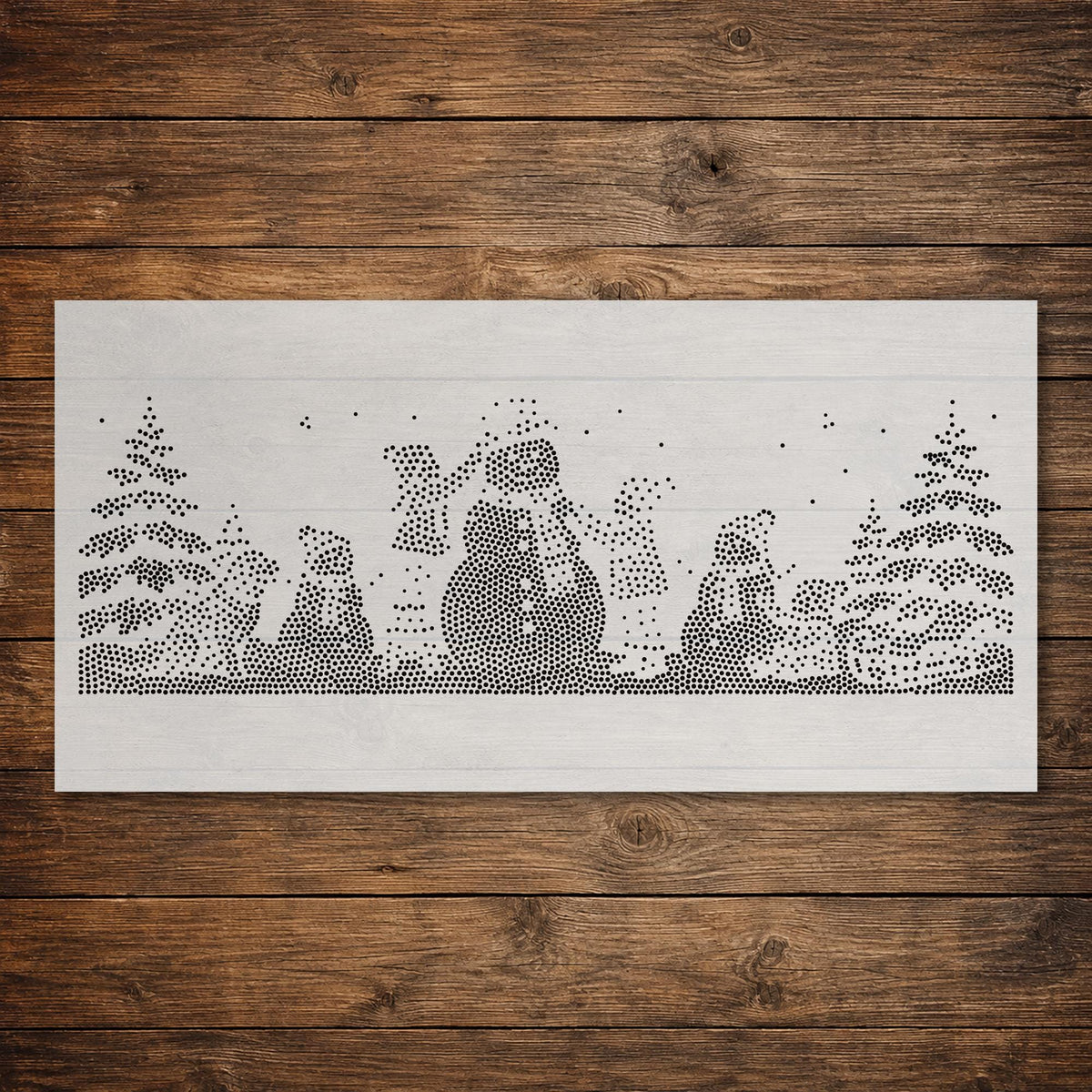Children and Snowman Window Snow Spray reusable Mylar stencil