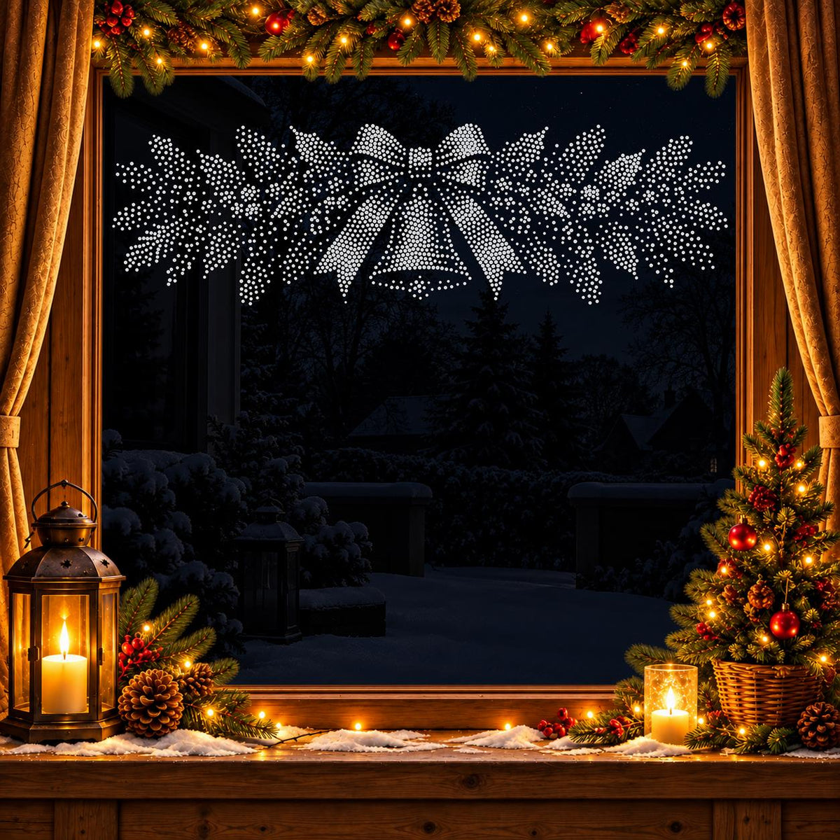 Christmas Bells Window Snow Spray reusable Mylar stencil