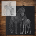 Horse with Foal reusable Mylar stencil