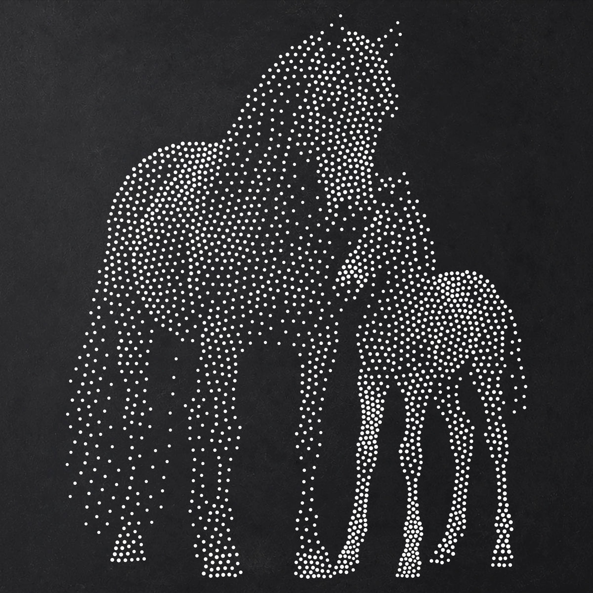 Horse with Foal reusable Mylar stencil