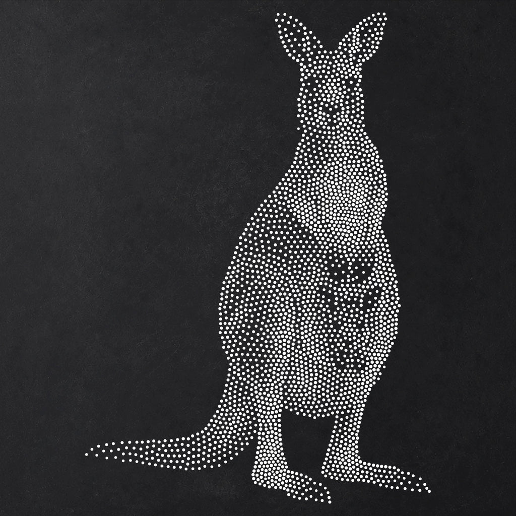 Kangaroo with Joey in Pouch reusable Mylar stencil