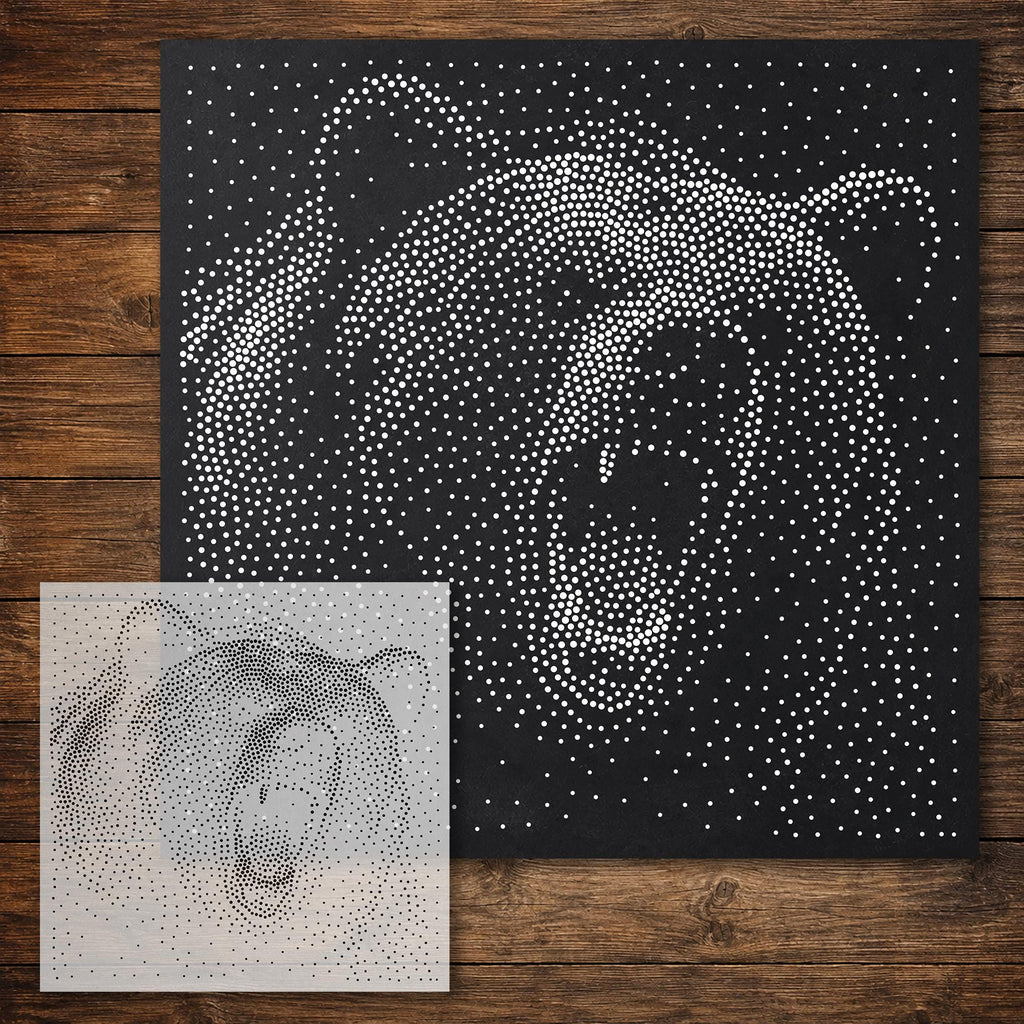 Bear Roaring reusable Mylar stencil