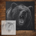 Bear Roaring reusable Mylar stencil