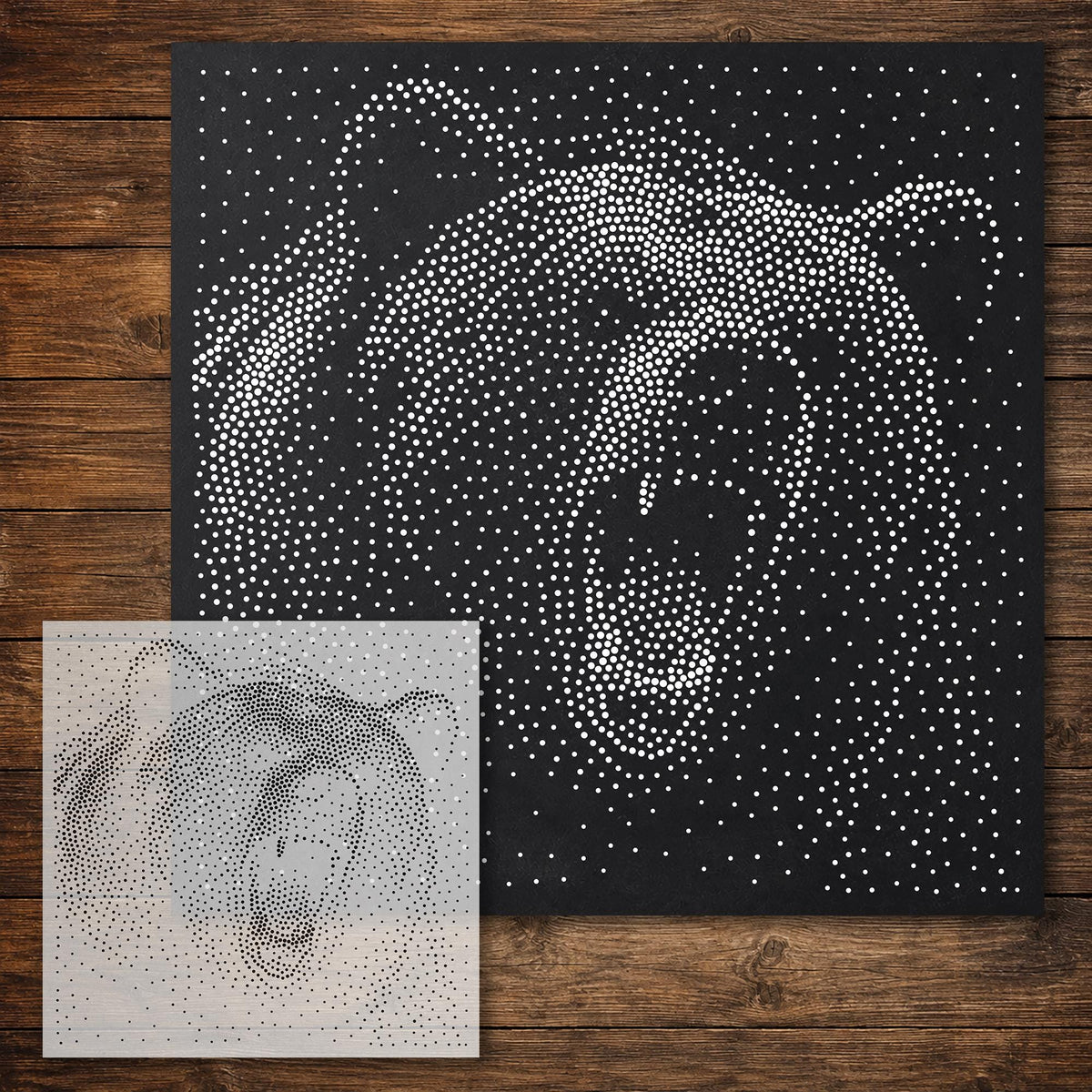 Bear Roaring reusable Mylar stencil