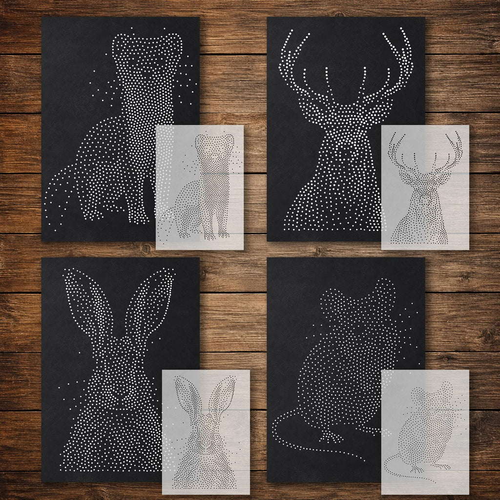 Woodland Animal reusable Mylar stencil
