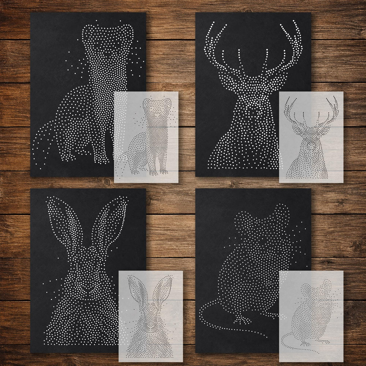 Woodland Animal reusable Mylar stencil