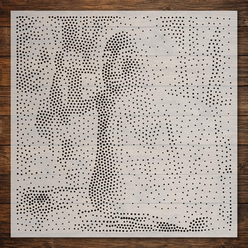 Artist in Studio Portrait reusable Mylar stencil