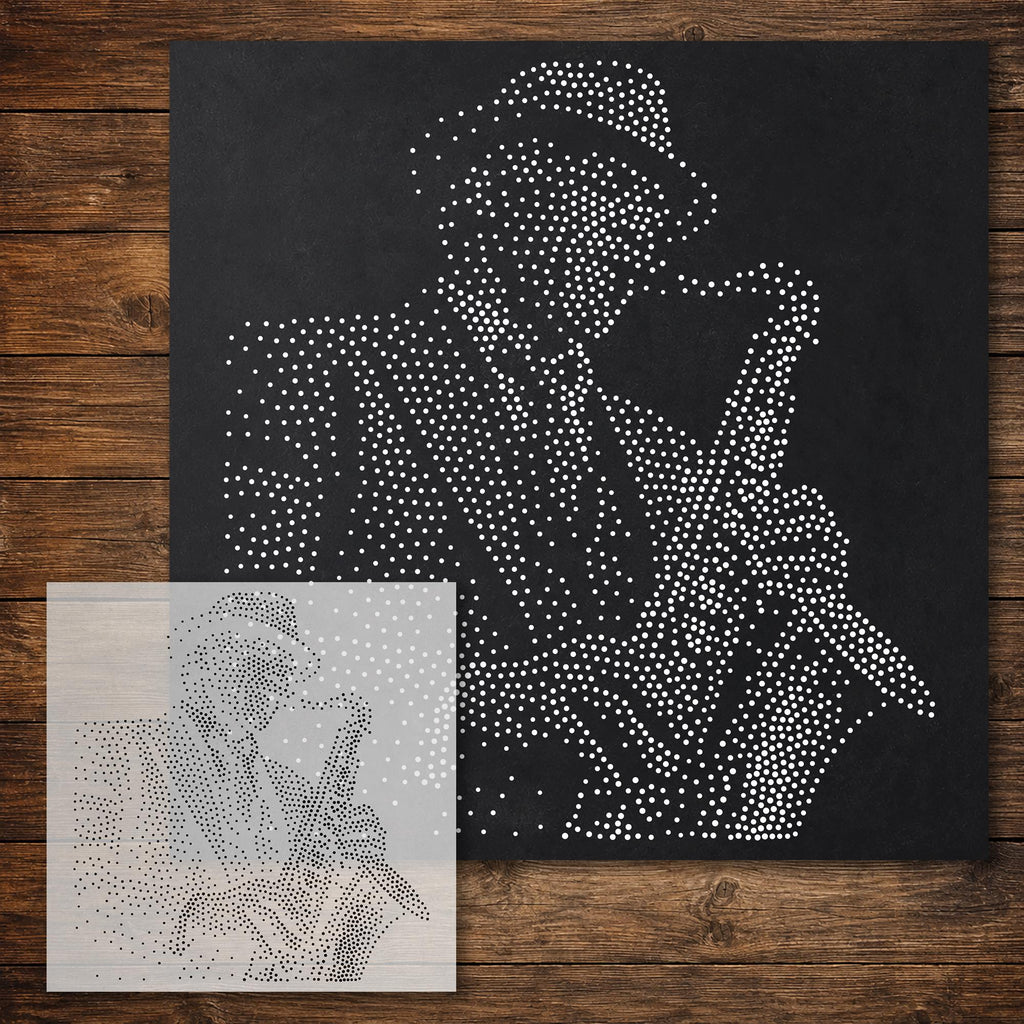 Saxophonist reusable Mylar stencil