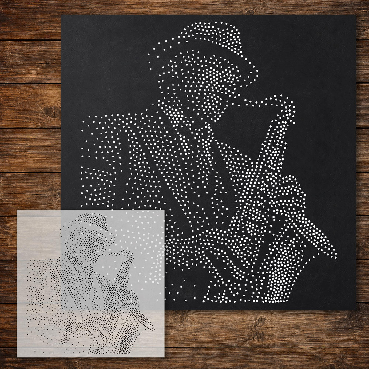 Saxophonist reusable Mylar stencil