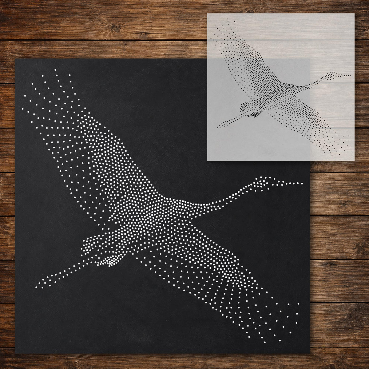 Crane Bird Flying reusable Mylar stencil