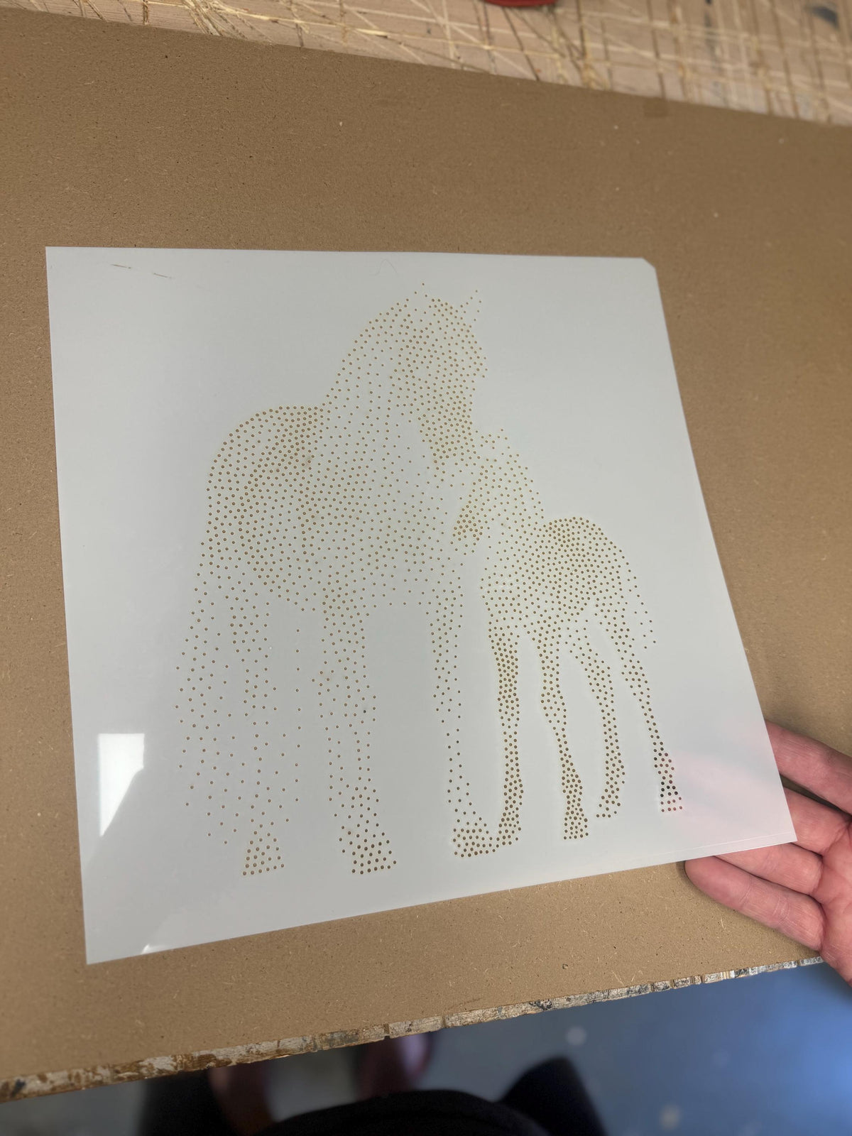 Horse with Foal reusable Mylar stencil