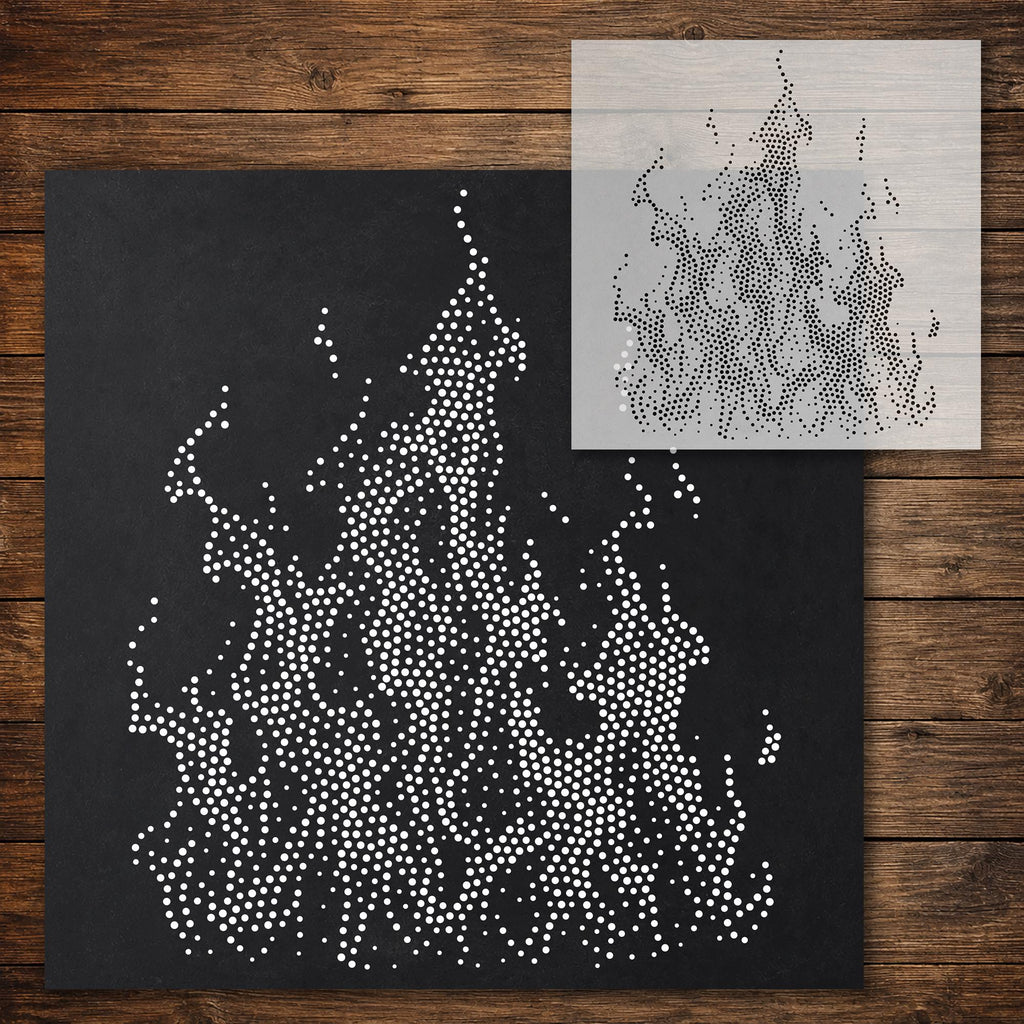 Fire Flames reusable Mylar stencil