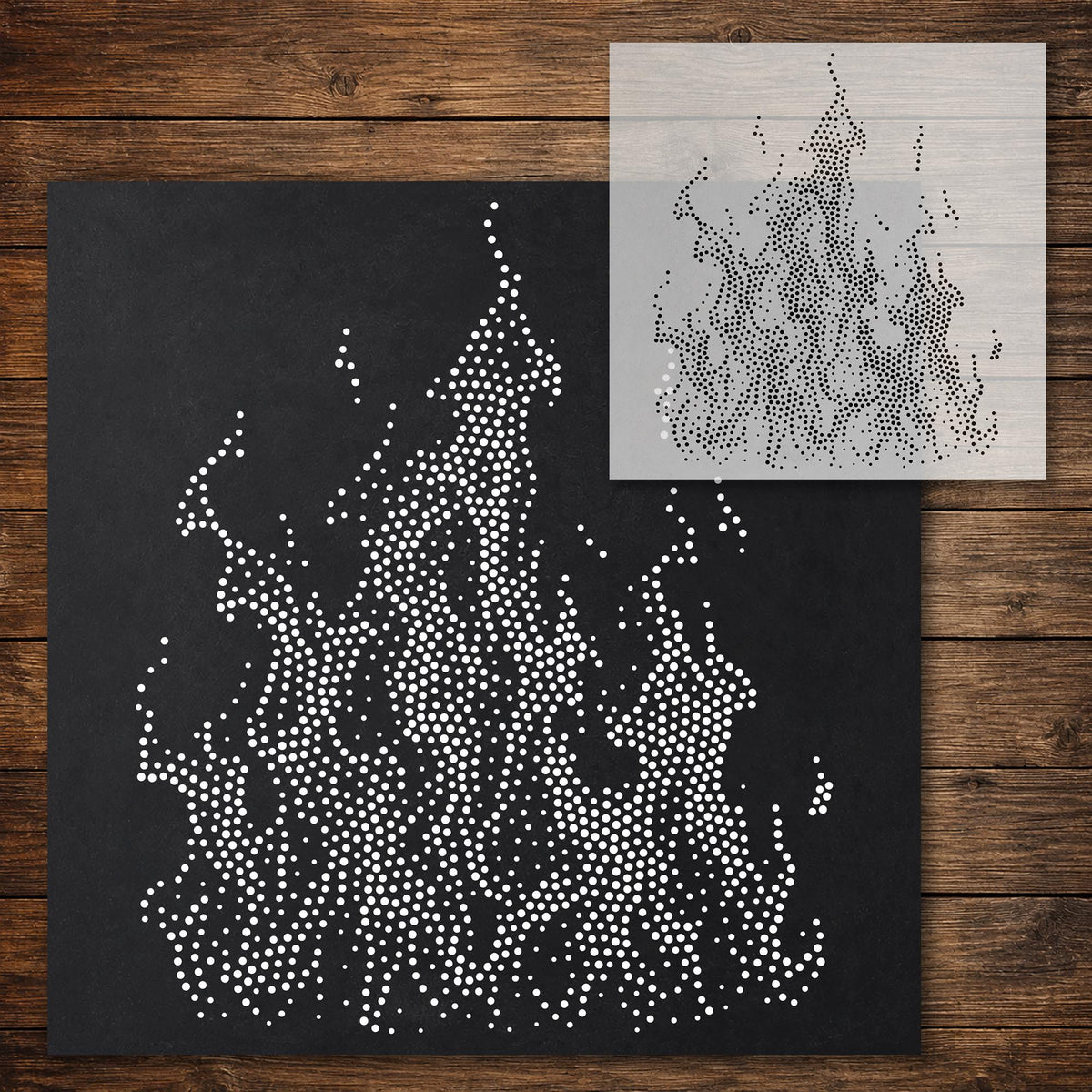 Fire Flames reusable Mylar stencil
