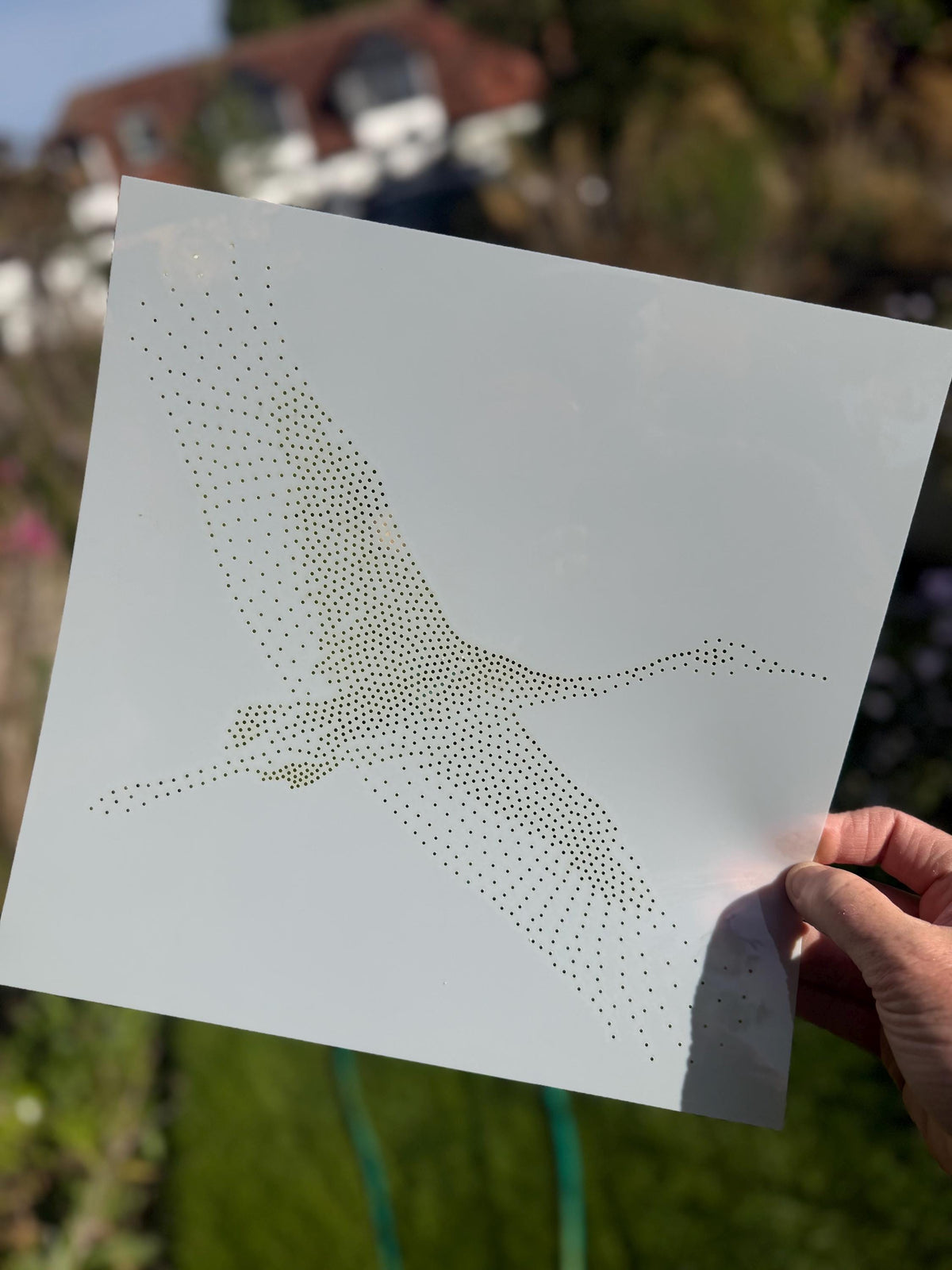 Crane Bird Flying reusable Mylar stencil