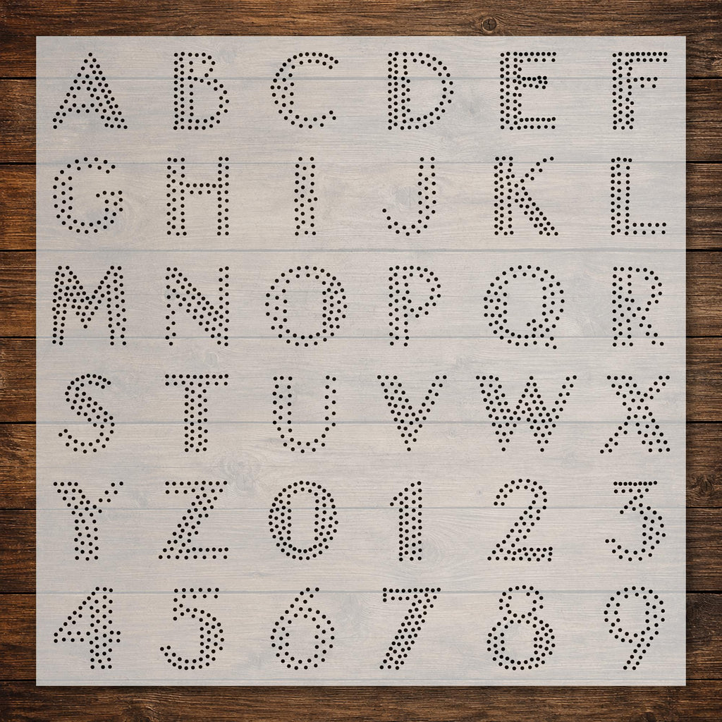 Letters & Numbers reusable Mylar stencil