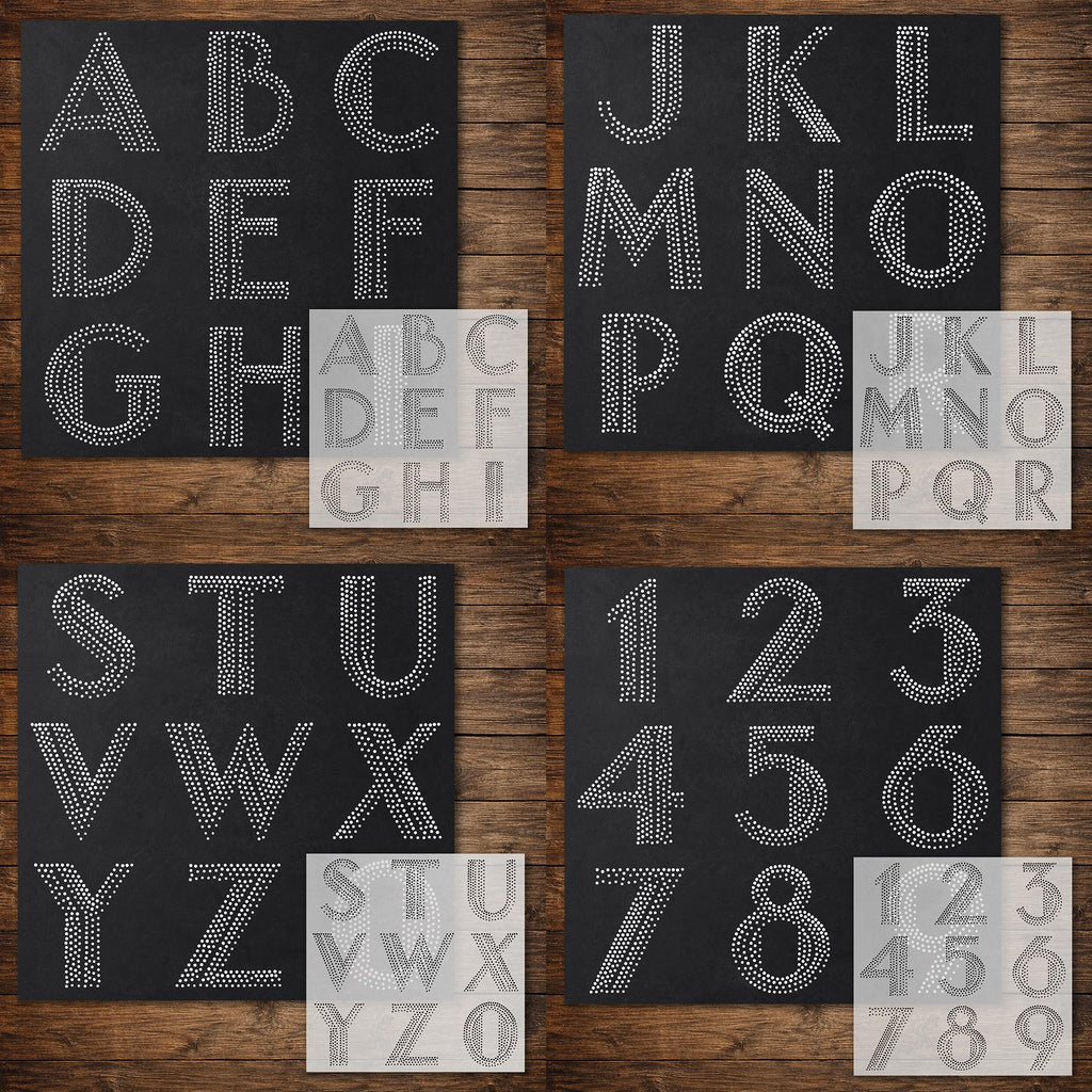 Letters & Numbers reusable Mylar stencil