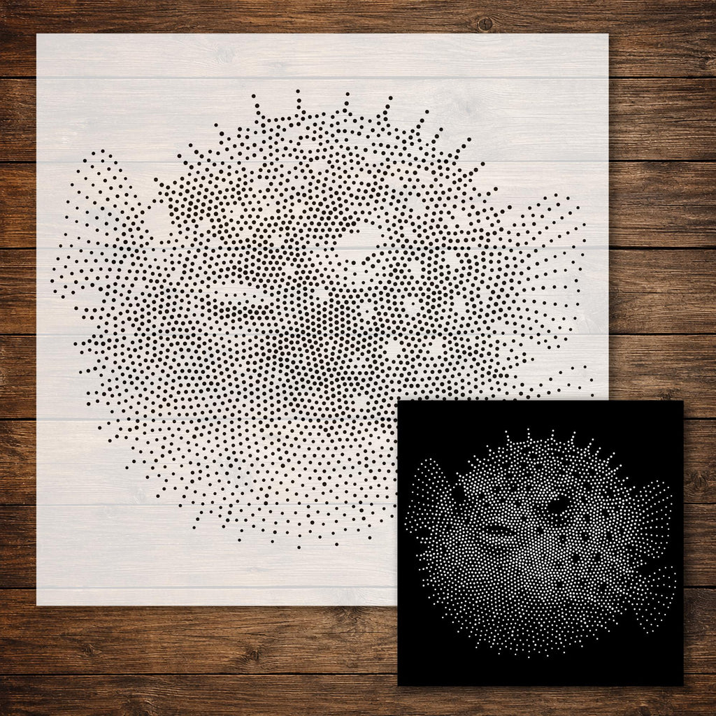 Pufferfish Fish reusable Mylar stencil