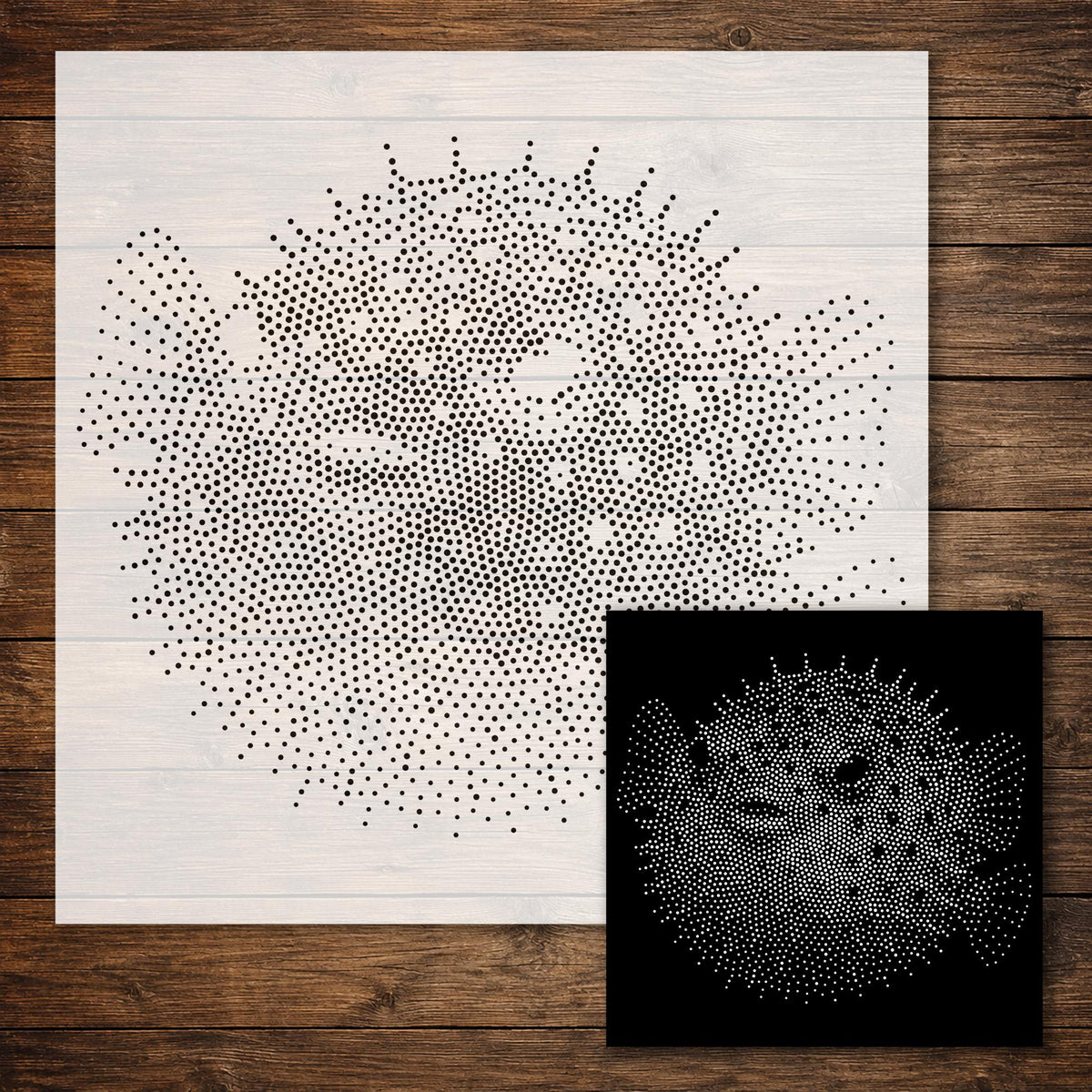 Pufferfish Fish reusable Mylar stencil