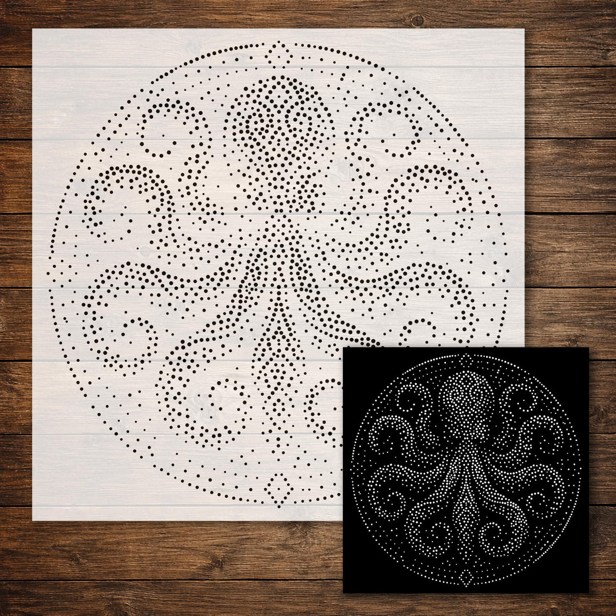 Tribal Octopus Mandala reusable Mylar stencil